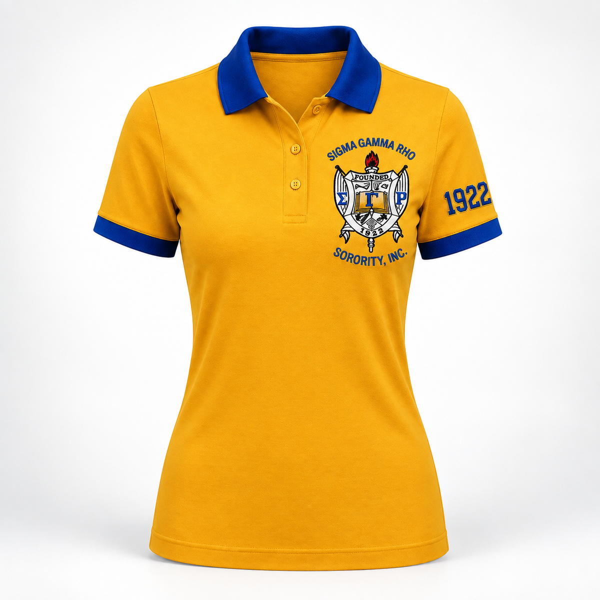 sigma gamma rho yellow blue polo