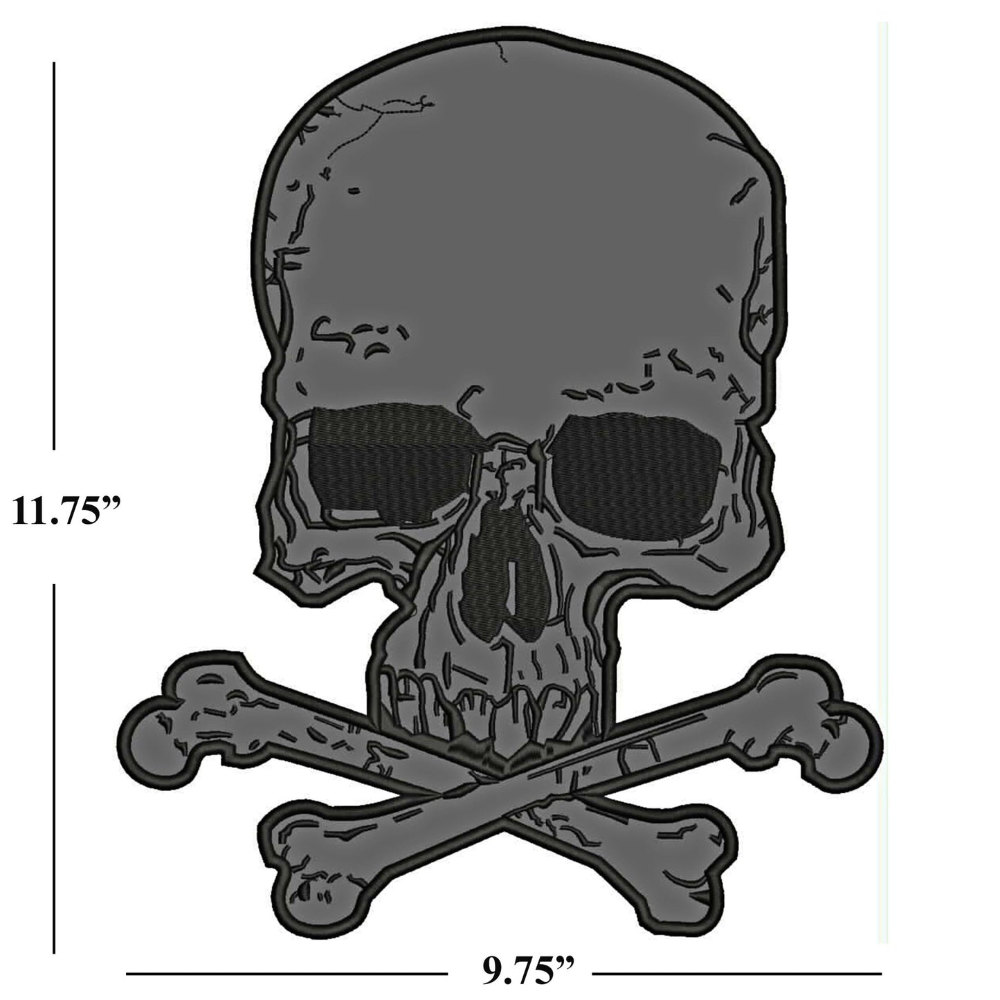 Skull Reflective Center Back Patch - for Biker Vest Jacket Safety