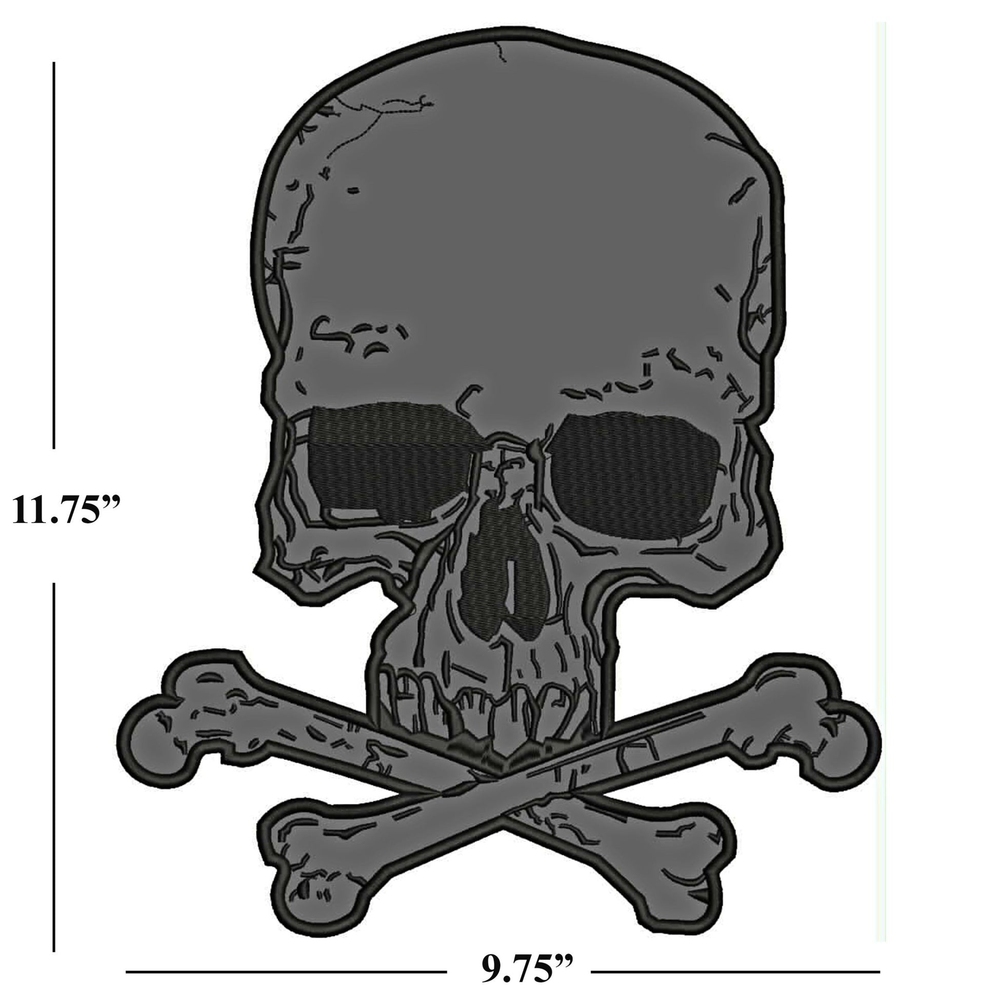 Skull Reflective Center Back Patch - for Biker Vest Jacket Safety