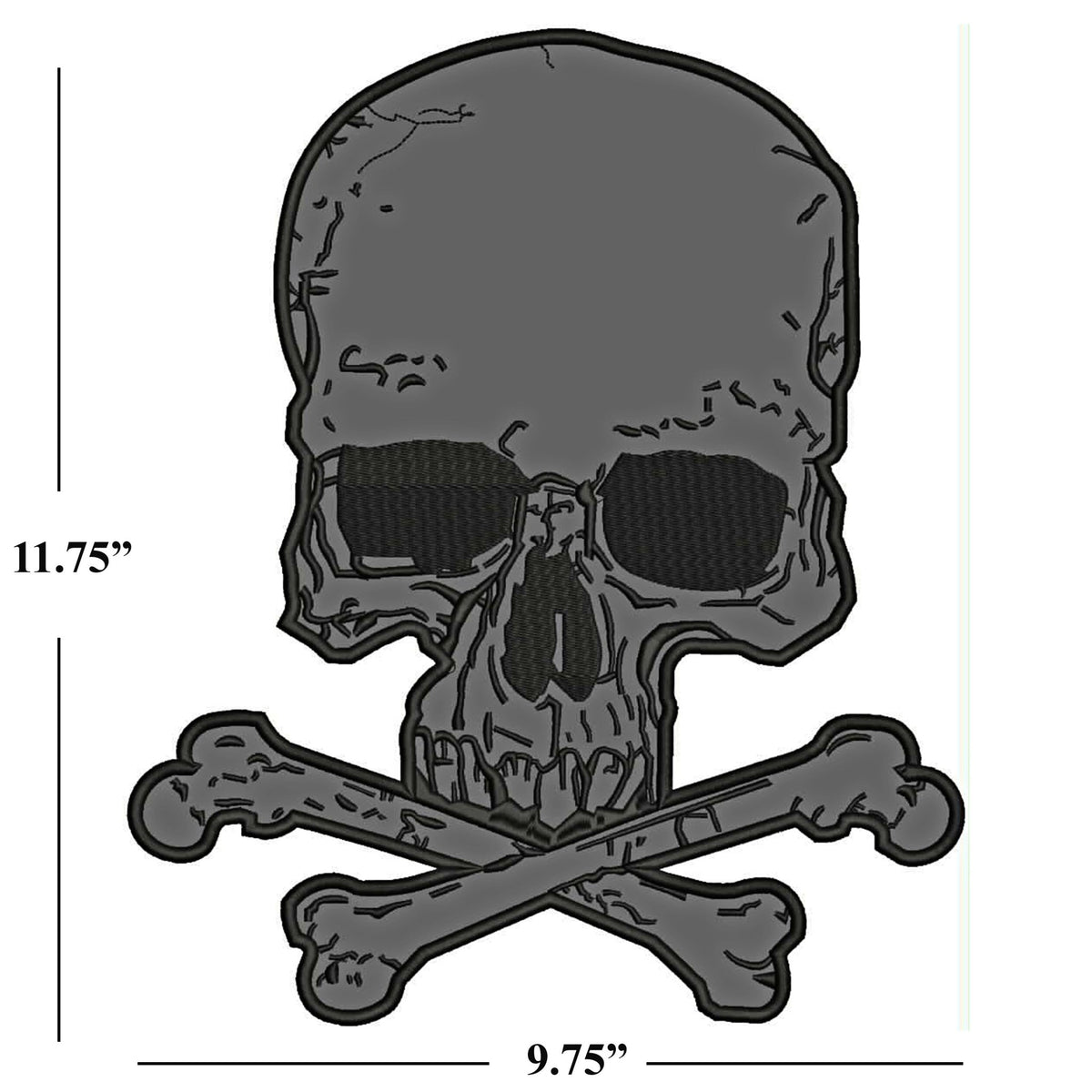 Skull Reflective Center Back Patch - for Biker Vest Jacket Safety