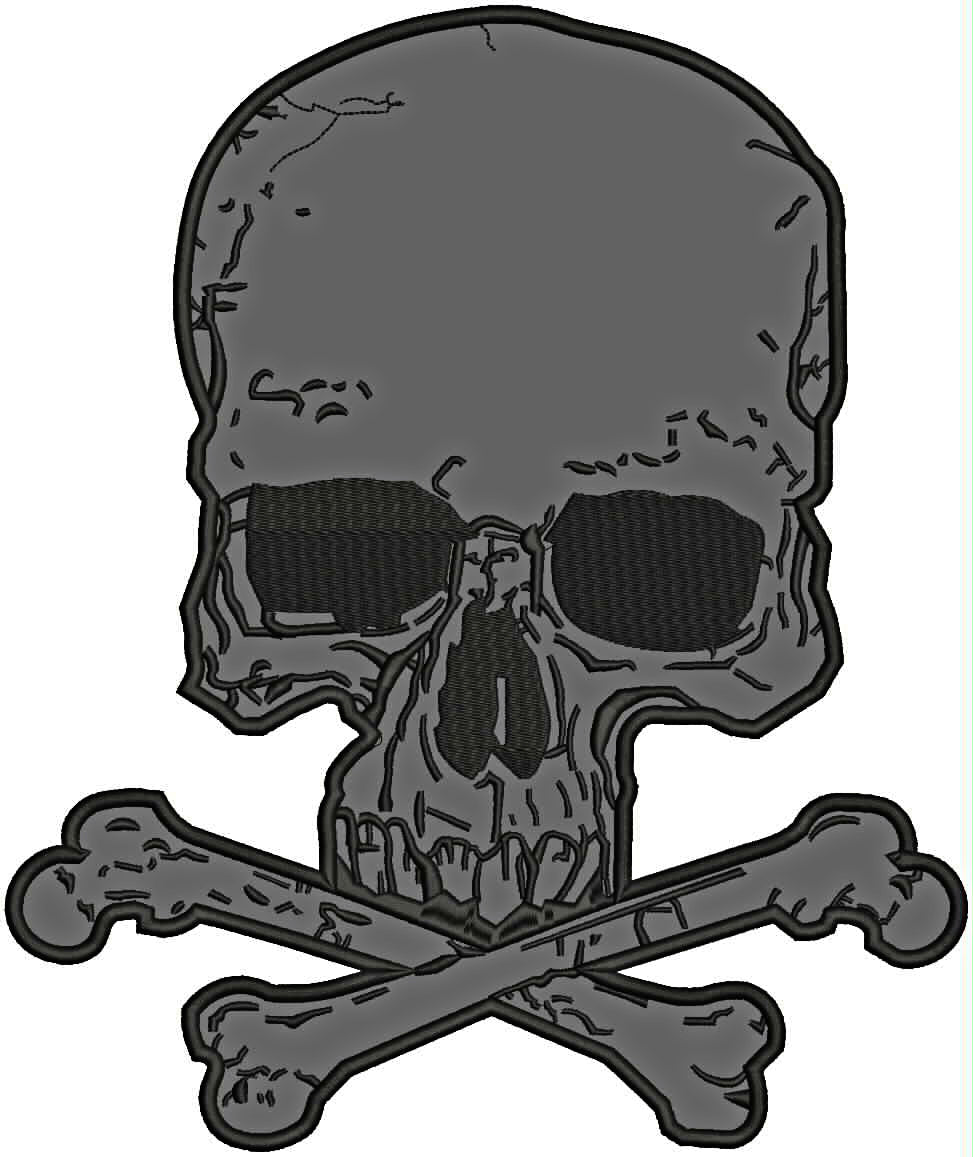 Skull Reflective Center Back Patch - for Biker Vest Jacket Safety
