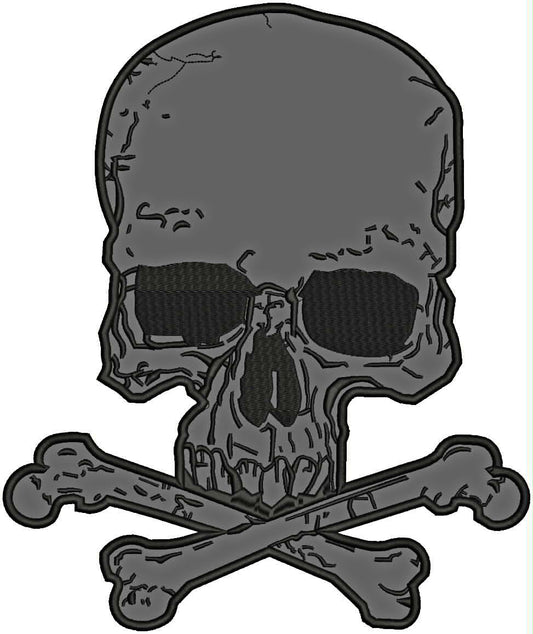 Skull Reflective Center Back Patch - for Biker Vest Jacket Safety