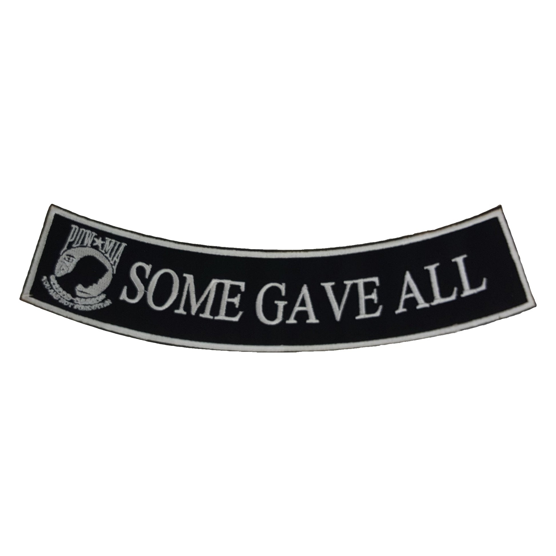 Some Give All POW MIA Bottom Rocker Patch - Iron On Sew On Large Back Patch Veteran for Biker Vest Jacket