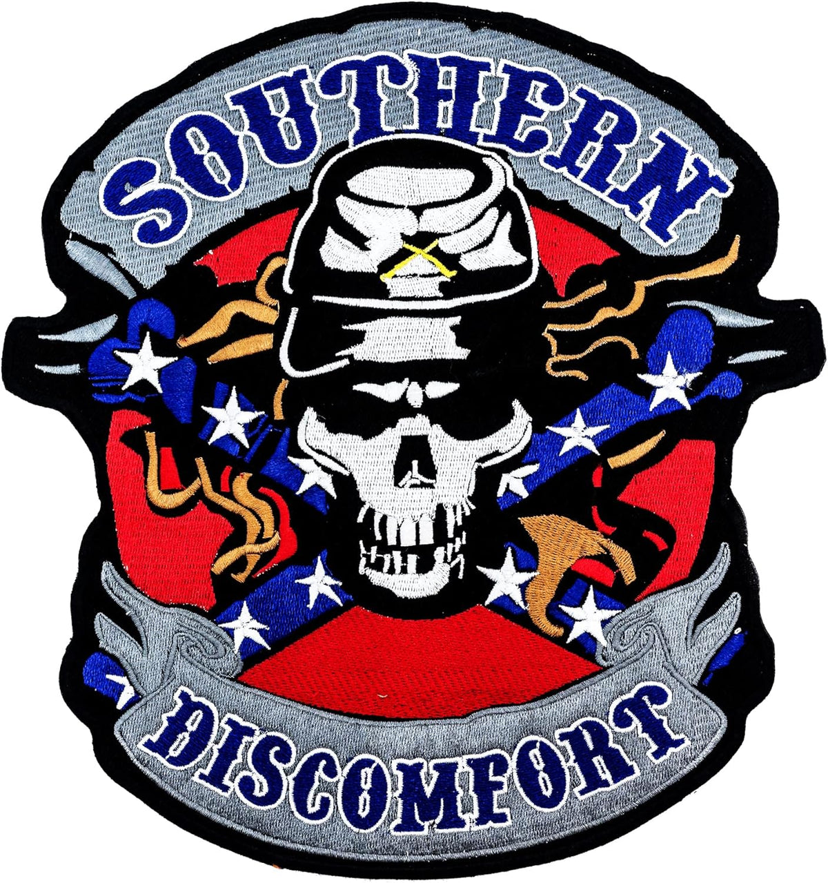 Southern Discomfort Round Center Back Patch - for Biker Vest Jacket