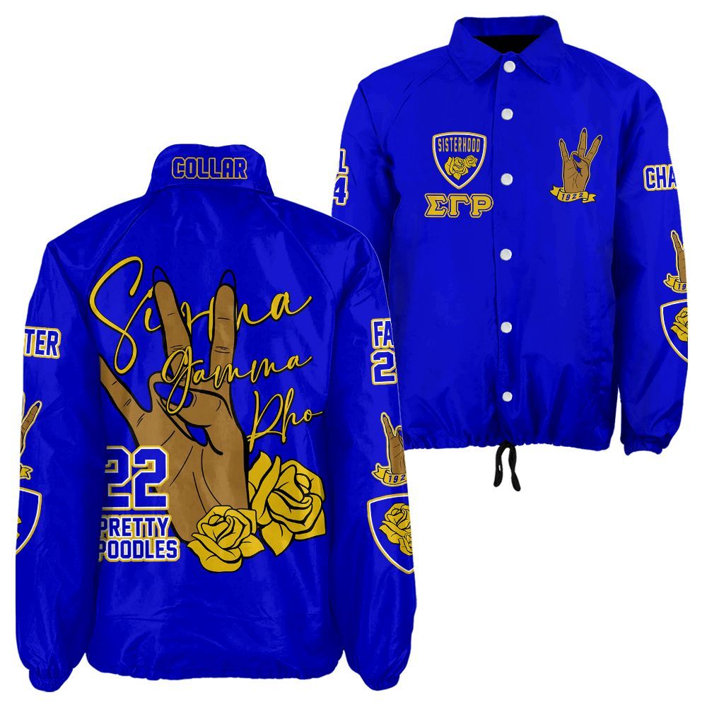 Tailored Sigma Gamma Rho Greek Coach Jacket – Custom Embroidery & Chapter Details