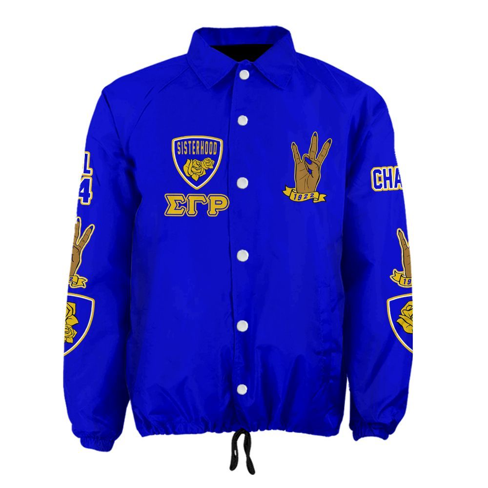 Tailored Sigma Gamma Rho Greek Coach Jacket – Custom Embroidery & Chapter Details