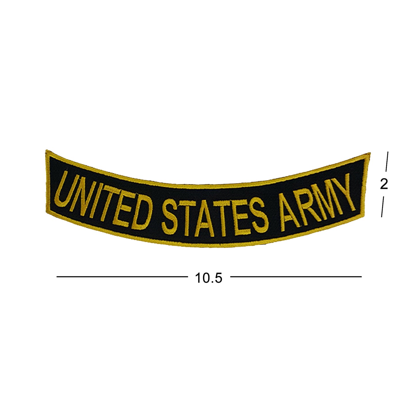 United States Army Bottom Rocker Patch - Yellow Iron On Sew On Large Back Patch Military Veteran for Biker Vest Jacket