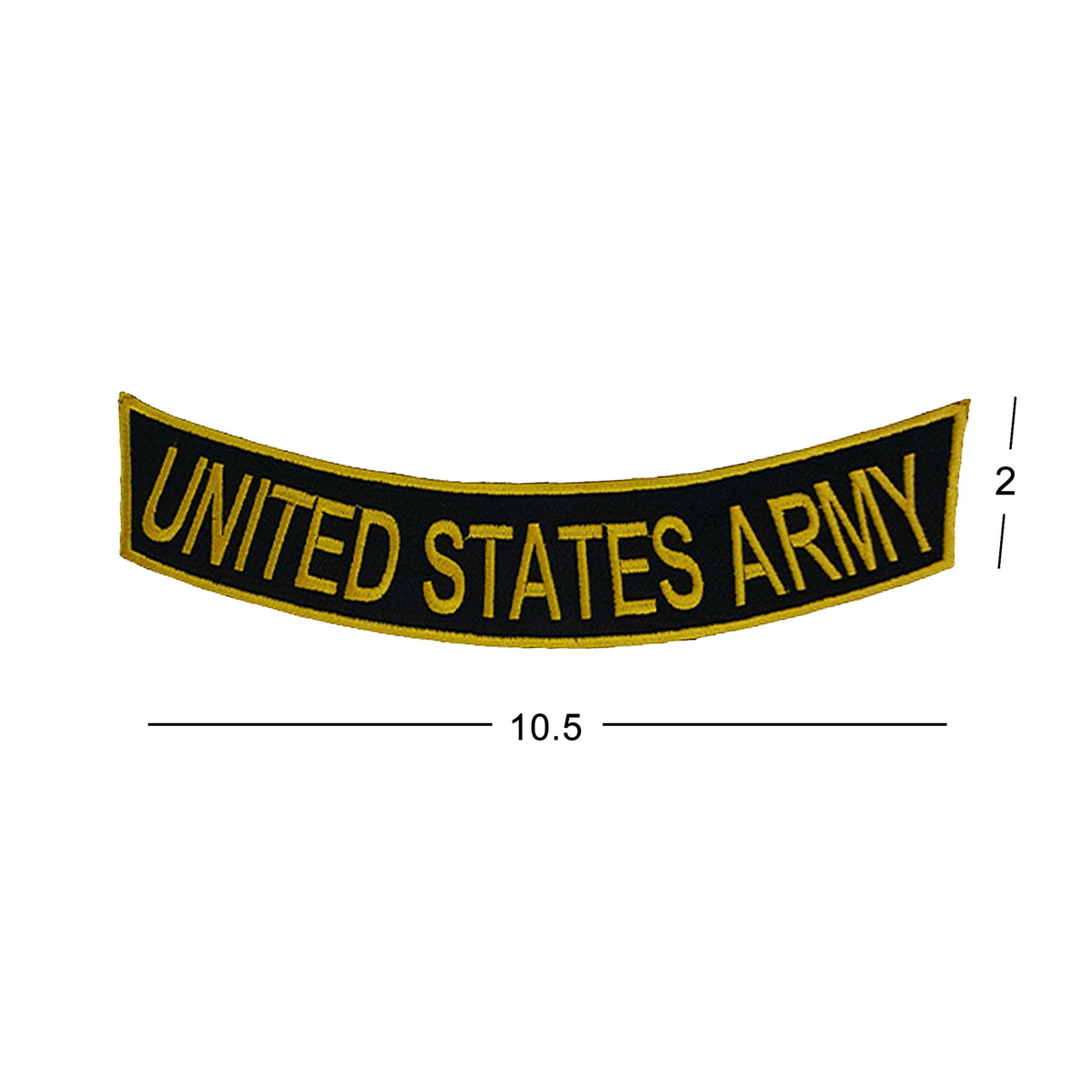United States Army Bottom Rocker Patch - Yellow Iron On Sew On Large Back Patch Military Veteran for Biker Vest Jacket
