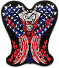 US Flag Angel Wings Center Back Patch - Round USA Patriotic for Biker Vest Jacket