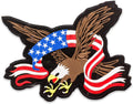 US Flag Banner Screaming Eagle Center Back Patch - USA Patriotic for Biker Vest Jacket