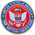 US One Nation Under God Center Back Patch - USA Patriotic Christian for Biker Vest Jacket