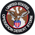 US Operation Desert Storm Center Back Patch - Round Military Veteran for Biker Vest Jacket