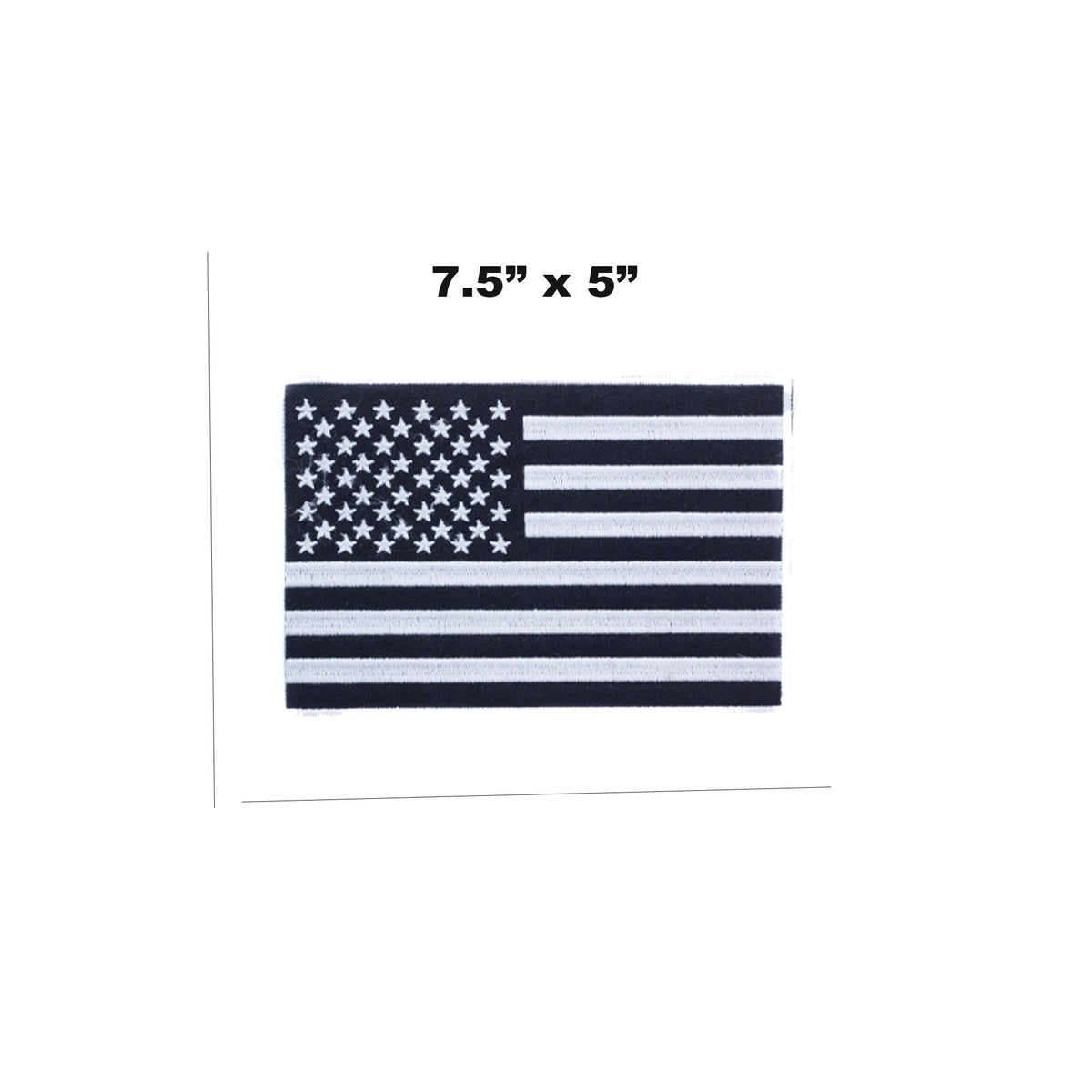 USA Flag Center Back Patch - Black on White USA Patriotic for Biker Vest Jacket