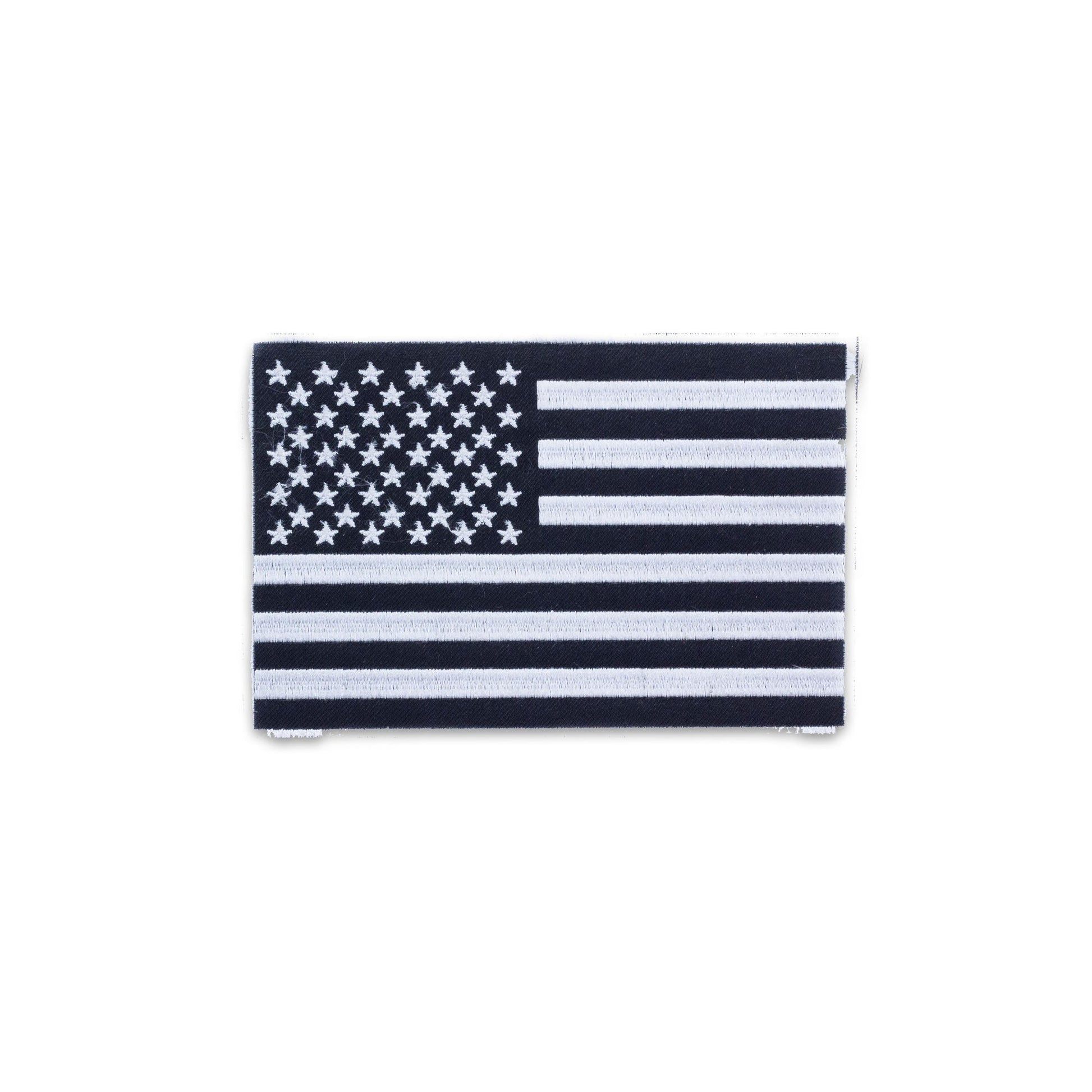 USA Flag Center Back Patch - Black on White USA Patriotic for Biker Vest Jacket