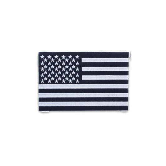 USA Flag Center Back Patch - Black on White USA Patriotic for Biker Vest Jacket