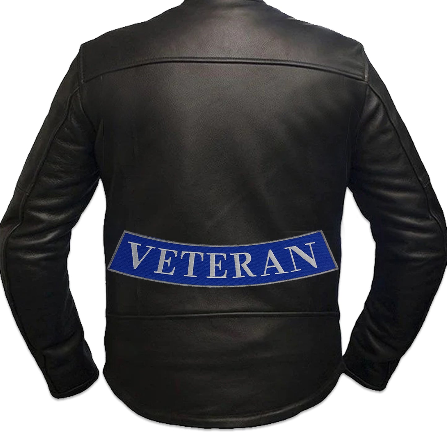 Veteran Bottom Rocker Patch - Iron On Sew On Large Back Patch Military for Biker Vest Jacket