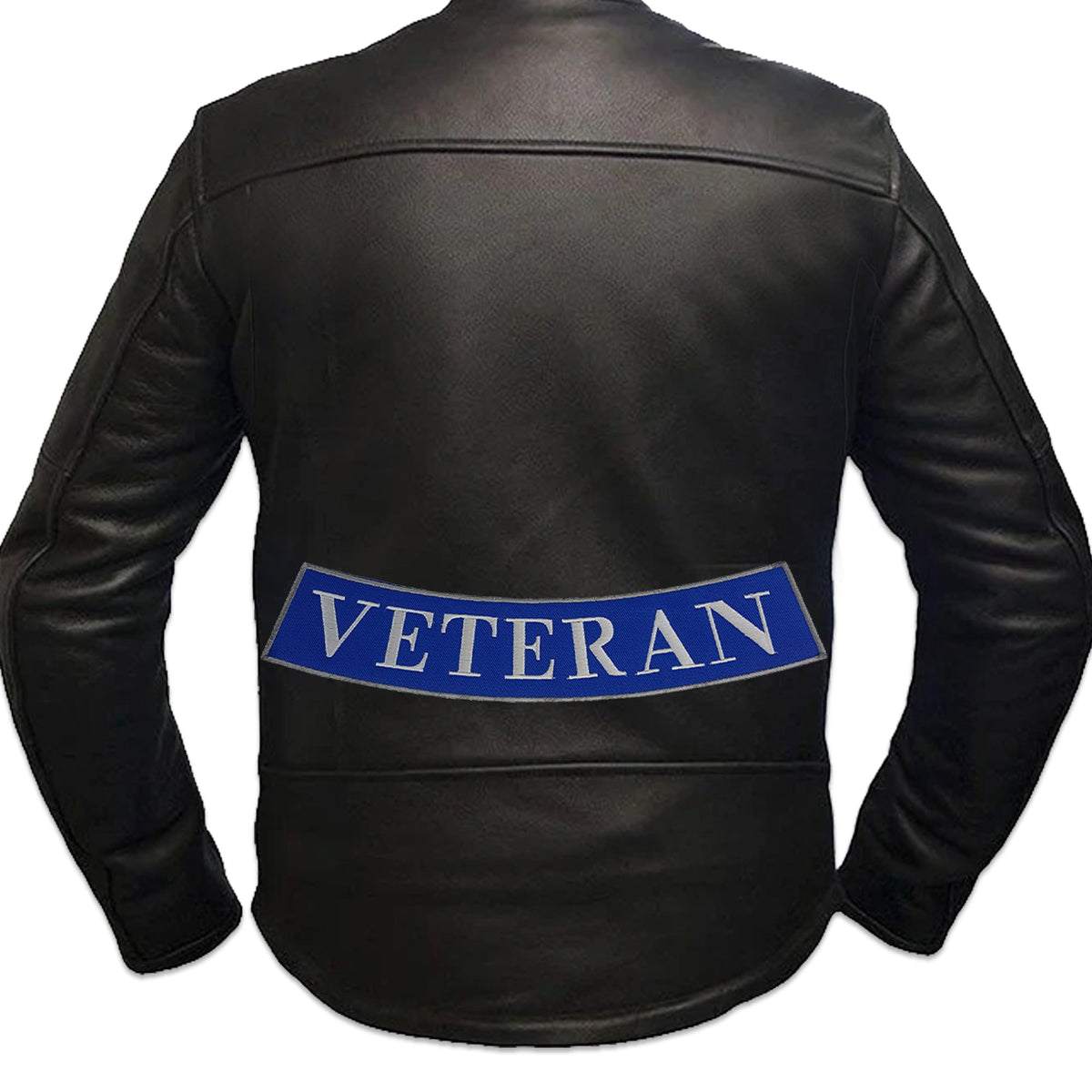 Veteran Bottom Rocker Patch - Iron On Sew On Large Back Patch Military for Biker Vest Jacket