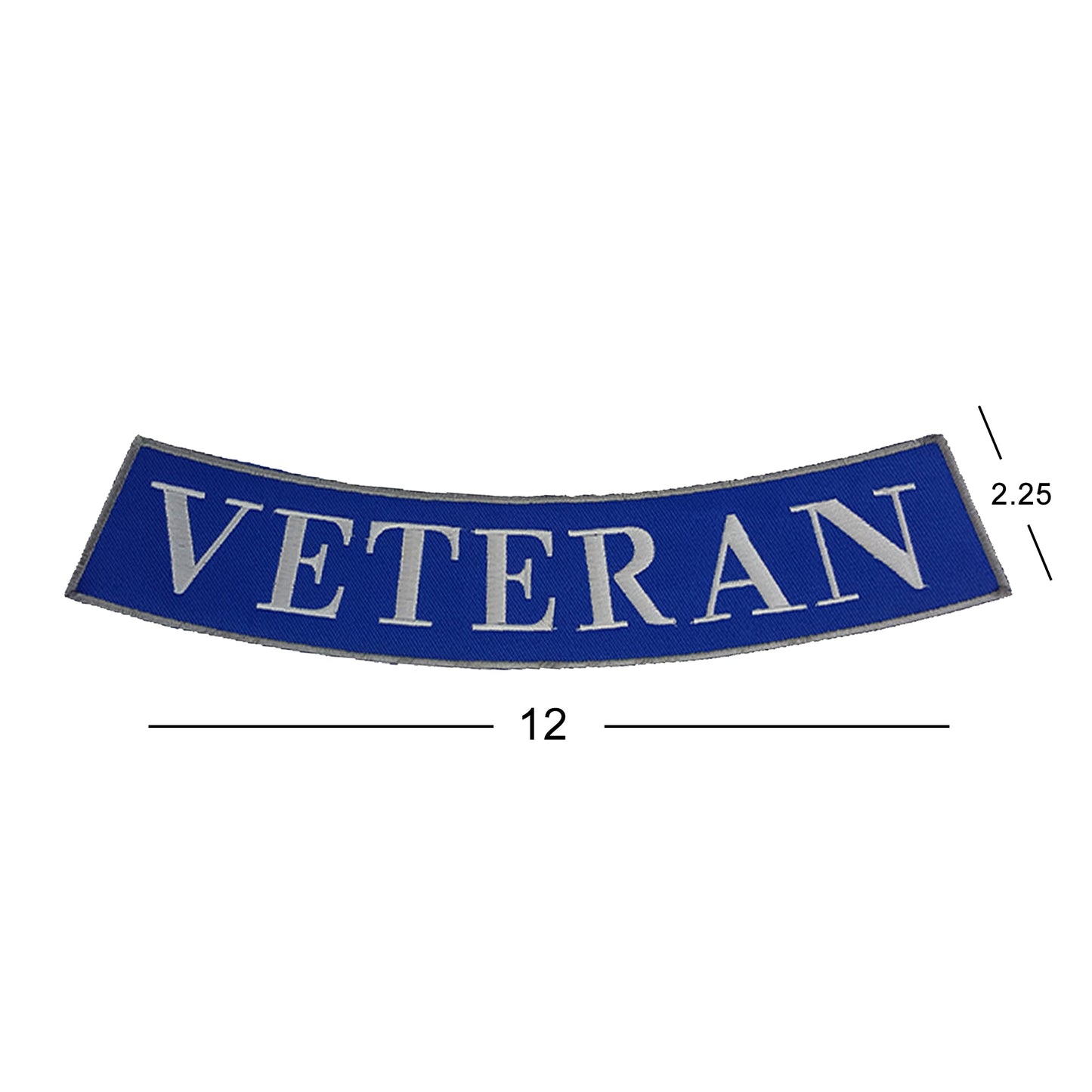 Veteran Bottom Rocker Patch - Iron On Sew On Large Back Patch Military for Biker Vest Jacket