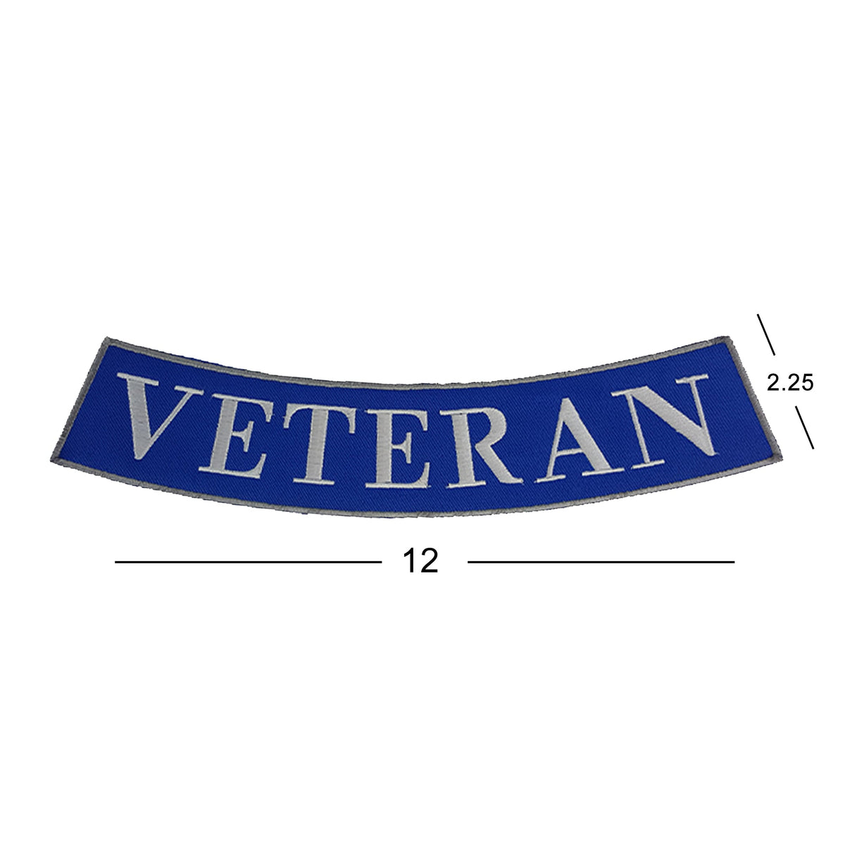 Veteran Bottom Rocker Patch - Iron On Sew On Large Back Patch Military for Biker Vest Jacket