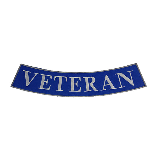 Veteran Bottom Rocker Patch - Iron On Sew On Large Back Patch Military for Biker Vest Jacket