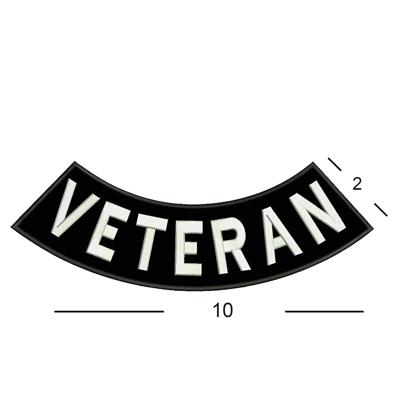 Veteran Reflective Bottom Rocker Patch - Iron On Sew On Large Back Patch Military Safety for Biker Vest Jacket