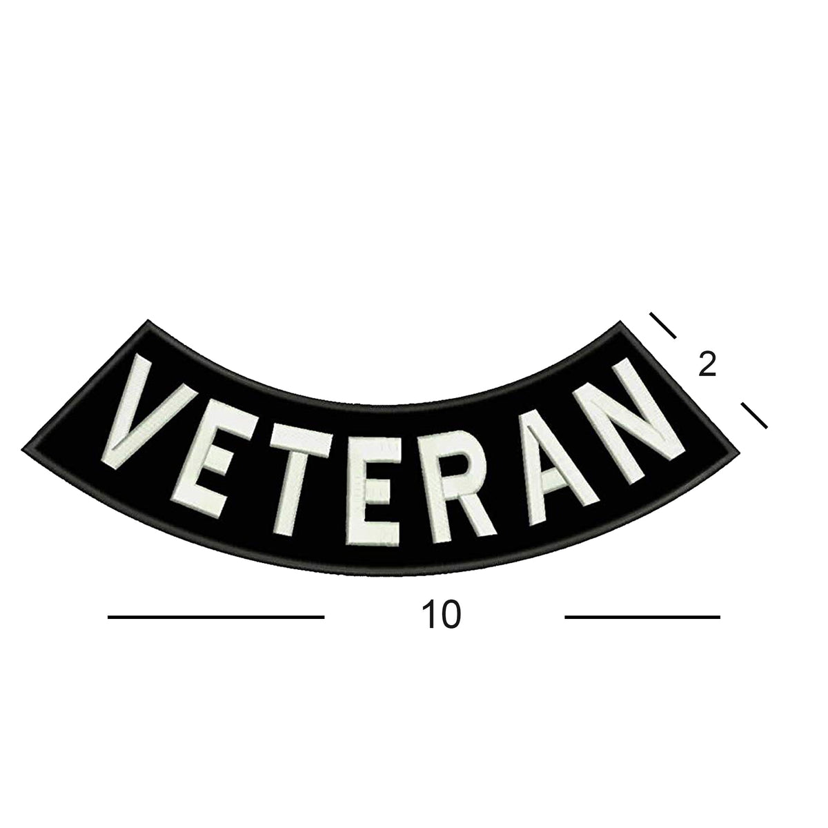 Veteran Reflective Bottom Rocker Patch - Iron On Sew On Large Back Patch Military Safety for Biker Vest Jacket