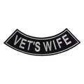 Vets Wife Bottom Rocker Patch - Iron On Sew On Large Back Patch Military for Biker Vest Jacket