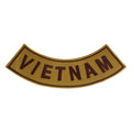 Vietnam Bottom Rocker Patch - Brown on Gold Iron On Sew On Large Back Patch Military Veteran for Biker Vest Jacket