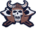 Viking Skull Battle Axes Center Back Patch - Norse Warrior for Biker Vest Jacket