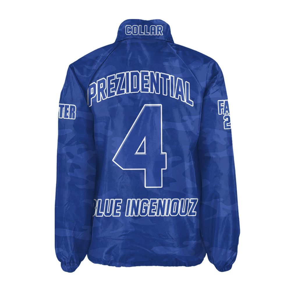 Zeta Phi Beta Blue Camo Coach Jacket – Custom Embroidered Greek Letter Jacket
