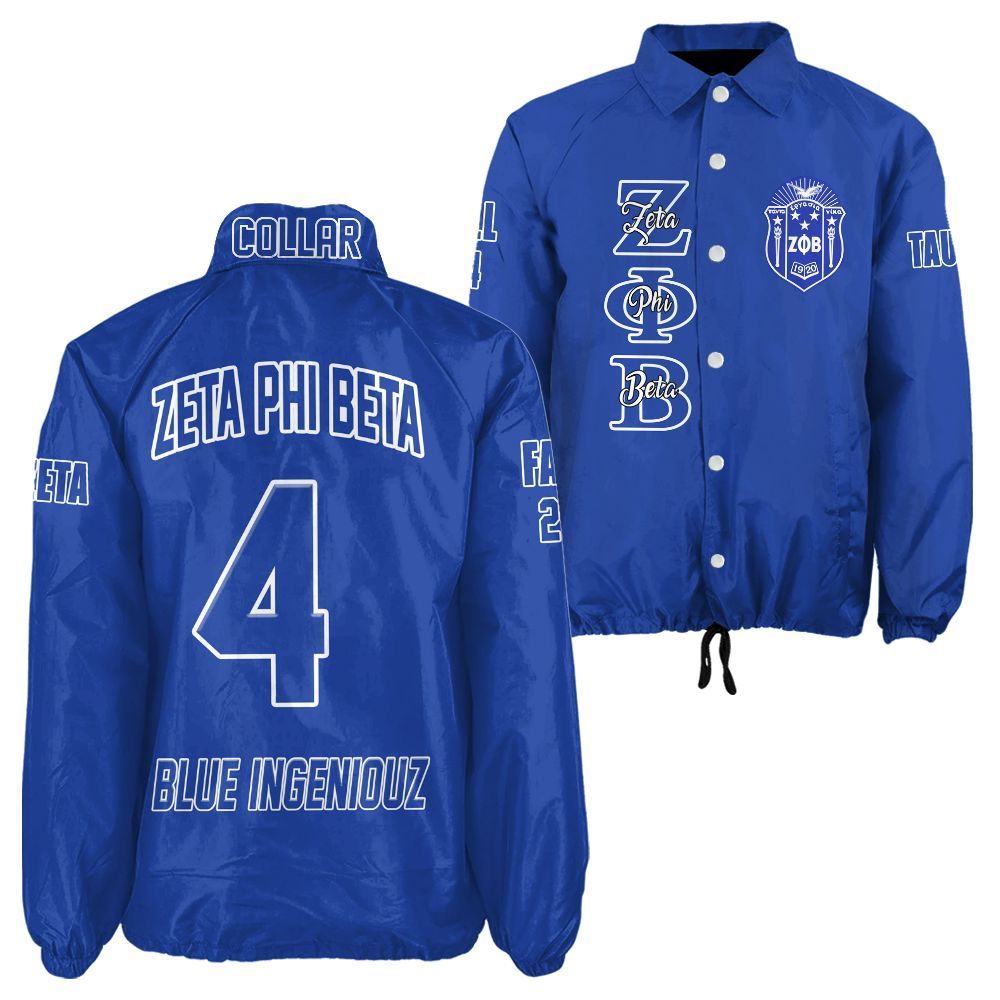 Zeta Phi Beta Custom Embroidered Coach Jacket – Personalized Greek Crossing Apparel