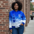 Zeta Phi Beta Faded Bomber Jacket - Back Embroidery Sorority