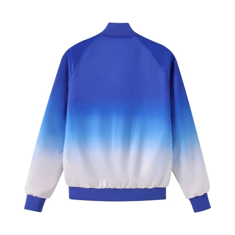 Zeta Phi Beta Faded Bomber Jacket - Royal Blue Fade No Back Logo Sorority