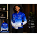Zeta Phi Beta Faded Satin Bomber Jacket Blue White Ombré Custom Sorority Jacket Personalized Greek Letter