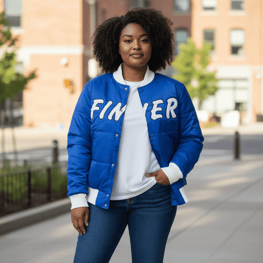 Zeta Phi Beta Finer Puffer Coat - Unisex Nylon Bomber Puffer Jacket Sorority