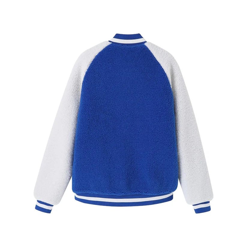 Zeta Phi Beta Reversible Sherpa Bomber Jacket - Blue & White Sorority