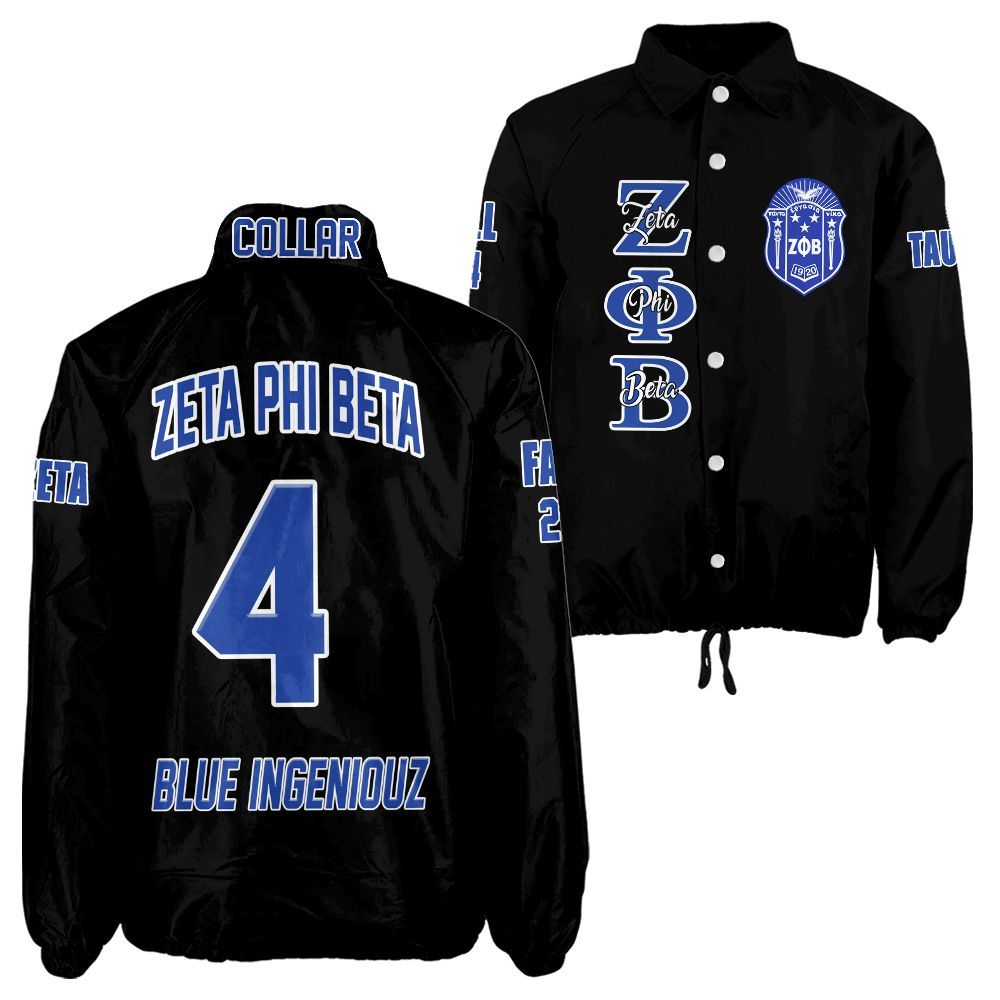 Zeta Phi Beta Signature Coach Jacket – Custom Embroidered Greek Letter Jacket