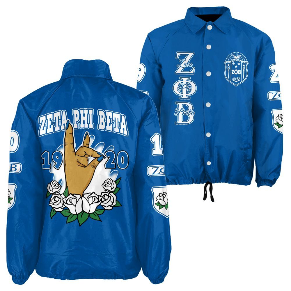 Zeta Phi Beta Signature Coach Jacket – Custom Embroidered Greek Letter Jacket