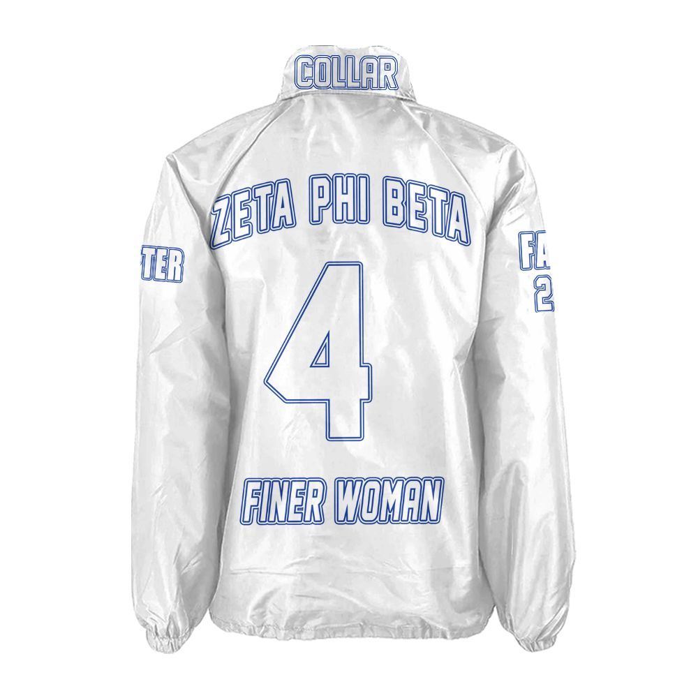 Zeta Phi Beta Sorority Crossing Jacket – Custom Crest & Name Embroidered Coach Jacket