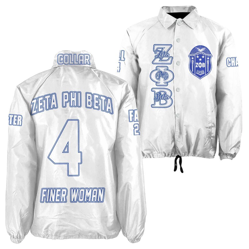 Zeta Phi Beta Sorority Crossing Jacket – Custom Crest & Name Embroidered Coach Jacket