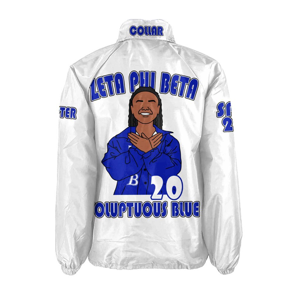 Zeta Phi Beta Sorority Personalized White Jacket – Custom Name, Number & Official Crest