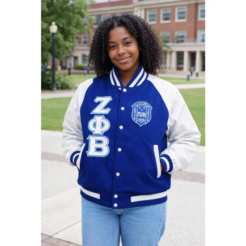 Zeta Phi Beta Varsity Jacket: Custom Wool & Leather Letterman