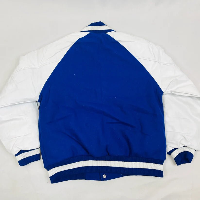 Zeta Phi Beta Varsity Letterman Jacket - Royal Blue Wool and Leather White Sorority
